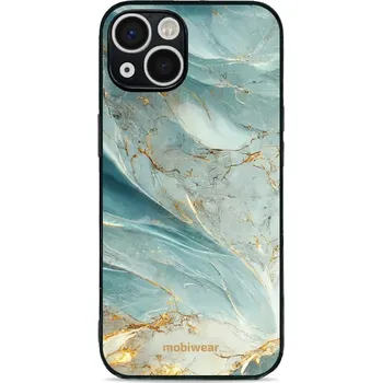 Pouzdro na mobilní telefon Lesklý kryt Mobiwear Glossy - Apple iPhone 13 - G022G Zelenkavý a zlatavý mramor (Prémiové lesklé pouzdro, obal, kryt Mobiwear Glossy na mobil Apple iPhone 13 - G022G Zelenkavý a zlatavý mramor, materiál Plast + TPU silikon - krytí po všech stranách,)