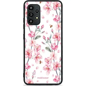 Pouzdro na mobilní telefon Lesklý kryt Mobiwear Glossy - Samsung Galaxy A32 4G - G033G - Růžové květy (Prémiové lesklé pouzdro, obal, kryt Mobiwear Glossy na mobil Samsung Galaxy A32 4G - G033G - Růžové květy, materiál Plast + TPU silikon - krytí po všech stranách, neošoupatelný)