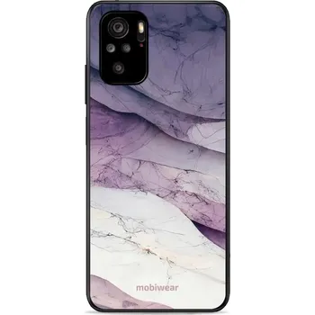 Pouzdro na mobilní telefon Lesklý kryt Mobiwear Glossy - Xiaomi Redmi Note 10s - G028G - Bílý a fialový mramor (Prémiové lesklé pouzdro, obal, kryt Mobiwear Glossy na mobil Xiaomi Redmi Note 10s - G028G - Bílý a fialový mramor, materiál Plast + TPU silikon - krytí po všech stranách