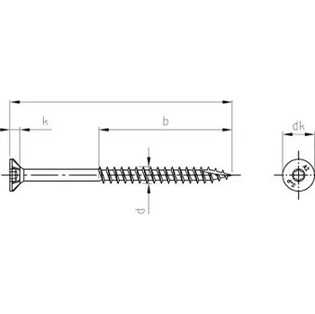 Šroub Nerezový vrut Art. 9147 A4 5,0X70/42 TX25 CUT