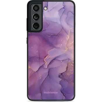 Pouzdro na mobilní telefon Lesklý kryt Mobiwear Glossy - Samsung Galaxy S21 FE - G050G - Fialový mramor (Prémiové lesklé pouzdro, obal, kryt Mobiwear Glossy na mobil Samsung Galaxy S21 FE - G050G - Fialový mramor, materiál Plast + TPU silikon - krytí po všech stranách, neošoupateln