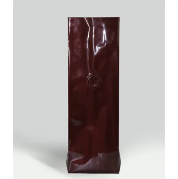 Obalový materiál Sáčky na kávu s vnitřním ventilem 80x45x280 100ks 250g hnědé