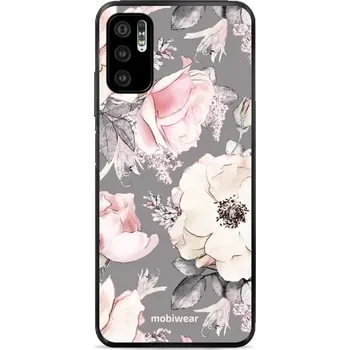 Pouzdro na mobilní telefon Lesklý kryt Mobiwear Glossy - Xiaomi Redmi Note 10 5G - G034G - Květy na šedém pozadí (Prémiové lesklé pouzdro, obal, kryt Mobiwear Glossy na mobil Xiaomi Redmi Note 10 5G - G034G - Květy na šedém pozadí, materiál Plast + TPU silikon - krytí po všech)