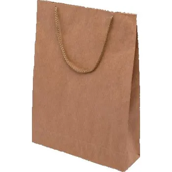 Obalový materiál Papírová EKO taška 300x100x400mm PP ucho hnědá 100 ks