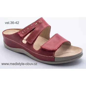 Dámská zdravotní obuv MEDISTYLE TÝNA LT-615 pantofel červený, červená - 39