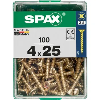 Vrut SPAX Vrut 4x25, zápustná hlava, PZ, YELLOX, 100 ks (M)