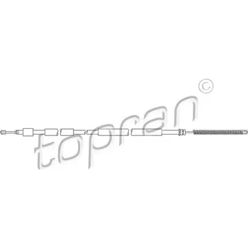 Lanko parkovací brzdy Tažné lanko, parkovací brzda, , 474598, E074034, TOPRAN, 721 633
