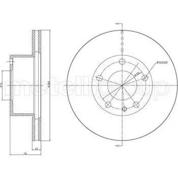 Brzdový kotouč Brzdový kotouč, , 34111116940, 34111119563, 34111119564, 34111163129, METELLI, 23-0060
