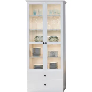 Knihovna Vitrína vysoká 2w2s bílý Brandson