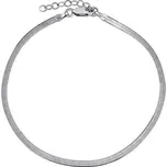 Stříbrný plochý řetízek na nohu hádek Valencia - 3 mm TTTA310A-22 cm