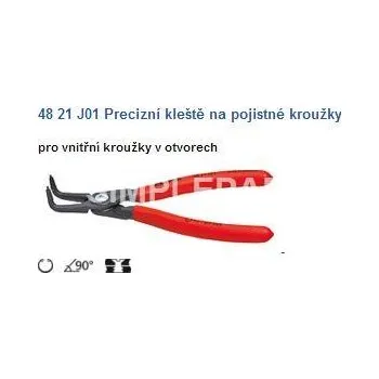 Kleště Kleště, na pojistné kroužky vyhnuté 90°, KNIPEX, 4821J01