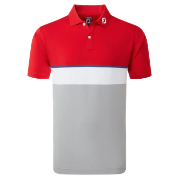 Pánské tričko FootJoy polo Colour Theory - červeno šedé: Pánské XXL