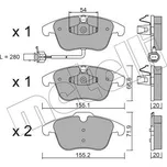Sada brzdových destiček, kotoučová brzda, , 8K0698151A, 8K0698151F, METELLI, 22-0675-2