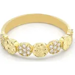 Zlatý prsten kolečka se zirkony a zdobením 1,25g