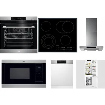 Set domácích spotřebičů AEG BSK782380M + AEG Mastery DirectTouch HK654070FB + AEG Mastery DBB5660HM + AEG Mastery MSB2547D-M + AEG FEE72706PM + AEG Mastery FlexiShelf SCE818D3LC