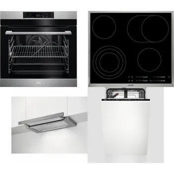 Set domácích spotřebičů AEG BPK742380M + AEG Mastery DirectTouch HK654070XB + AEG DPE5660M + AEG Mastery GlassCare FSE73407P