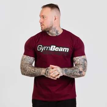 Pánské tričko GymBeam Tričko Beam Burgundy XL červená