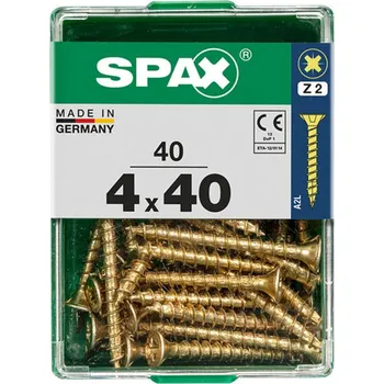 Vrut SPAX Vrut 4x40, zápustná hlava, PZ, YELLOX, 40 ks (M)