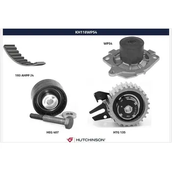 Rozvod motoru Vodni pumpa + sada ozubeneho remene, , HUTCHINSON, KH 118WP54