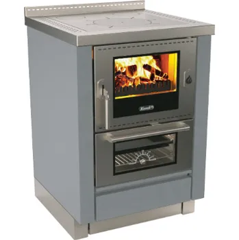 Sporák na tuhá paliva Rizzoli MZ 60 s troubou, stříbrná s metalízou