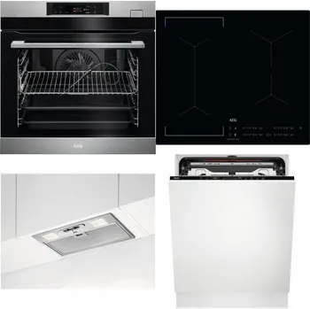 Set domácích spotřebičů AEG BSK782380M + AEG Mastery Bridge IKE64441IB + AEG DGB3523S + AEG FSE74707P