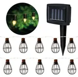LED Solární venkovní řetěz žárovky 10 LED 3,8m