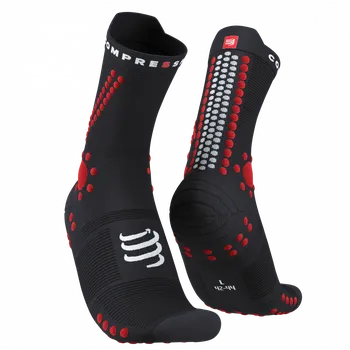 Pánské ponožky COMPRESSPORT Běžecké ponožky PRS V4.0 TRAIL Černá-červená T1