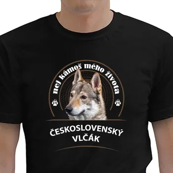 Dámské tričko STRIKER Pánské tričko Československý vlčák Barva: Černá, Velikost: XXXL