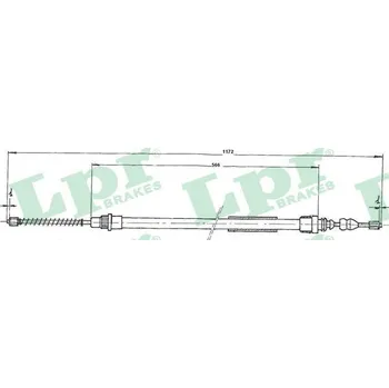 Lanko parkovací brzdy Tažné lanko, parkovací brzda, , 7700657227, LPR, C0722B