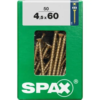 Vrut SPAX Vrut 4,5x60, zápustná hlava, PZ, YELLOX, 50 ks (L)