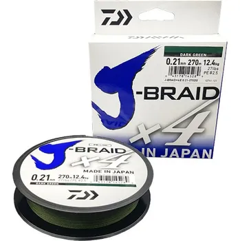 Daiwa pletená šňůra J-Braid X4 270m dark green