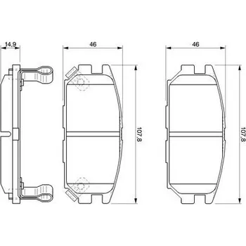 Brzdová destička Sada brzdových destiček, kotoučová brzda, , BOSCH, 0 986 424 686