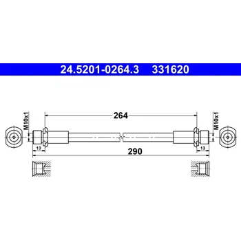 Brzdová hadice Brzdová hadice, , 9094702E09, ATE, 24.5201-0264.3