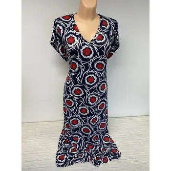 Dámské šaty letní šaty, Barva Červená, Velikost XL48, Materiál 96% Viskoza 4% Lycra