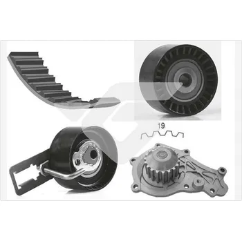 Rozvod motoru Vodni pumpa + sada ozubeneho remene, , 1613561980, 1753587, 1787859, 1855728, 1855729, 2008550, 2008686, HUTCHINSON, KH 450WP64