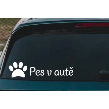 Samolepící dekorace Lepy.cz Samolepka na auto Pes v autě - tlapka Velikost (šířka x výška): 20x5cm, Barevná varianta: Světle oranžová