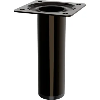 Stolová podnož Walteco Nábytková noha kulatá, průměr 30mm, výška 100mm, leštěný černý nikl