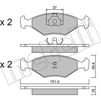 Brzdová destička Sada brzdových destiček, kotoučová brzda, , 5882942, 5882984, 5888528, 7076376, 71738153, 71773141, METELLI, 22-0057-2