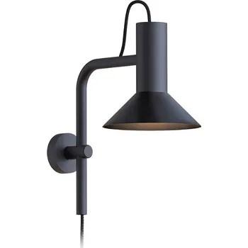 Nástěnné svítidlo Wever & Ducré Industriální nástěnná lampička Roomor Wall 3.1 Stínítko: Černé, Vypínač: Na kabelu 339120BB1