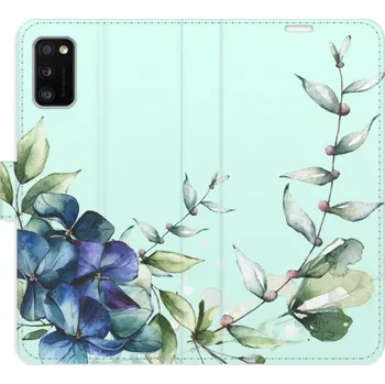 Pouzdro na mobilní telefon Flipové pouzdro iSaprio - Blue Flowers - Samsung Galaxy A41