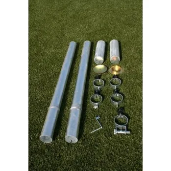 Plotový sloupek Nohejbalové sloupky do pouzder prům.102 mm (ZN) s objímkami + pouzdra a víčka, CERTIFIKÁT