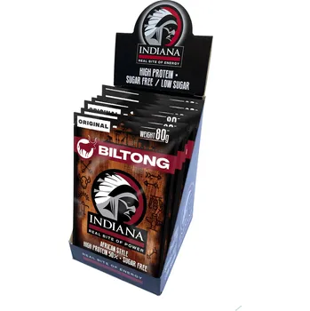 Sušené maso INDIANA Biltong hovězí Original 640g - display