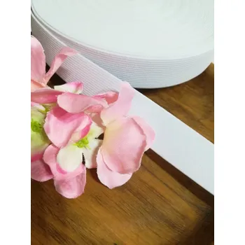 Textilní guma Pruženka hladká šíře 20 mm tkaná bílá