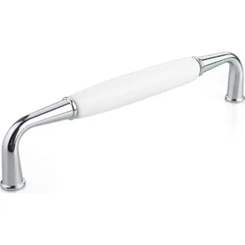 Nábytkové kování Metgal Nábytková úchytka UM-99 L-128 lesklý chrom/bílá