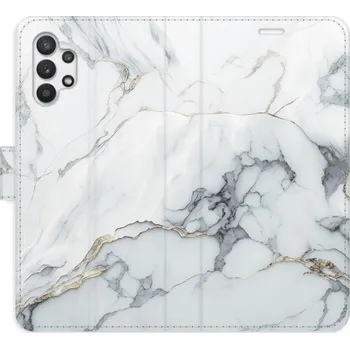 Pouzdro na mobilní telefon Flipové pouzdro iSaprio - SilverMarble 15 - Samsung Galaxy A32