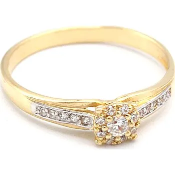 Prsten B&B Goldinvestic Zásnubní prsten se zirkony 1,85g Žlutá