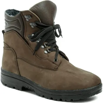 Pánská obuv Livex 410 hnědá nubuk pánská zimní kotníčková nadměrná obuv 54 + DÁREK + Doprava ZDARMA