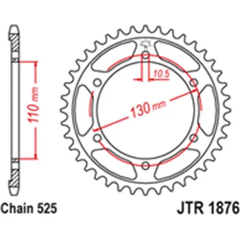 Řetězová sada pro motocykl Zadní rozeta Yamaha MT-07 Motocage (ABS) 2015 - 2016 43 zubů