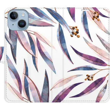 Pouzdro na mobilní telefon Flipové pouzdro iSaprio - Ornamental Leaves - iPhone 14