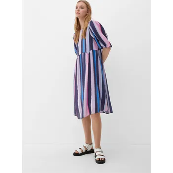 Dámské šaty s.Oliver dámské midi šaty balónový rukáv multicolor Velikost: 36